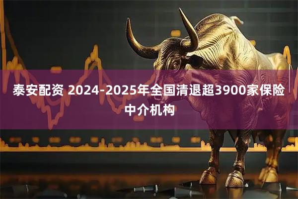 泰安配资 2024-2025年全国清退超3900家保险中介机构