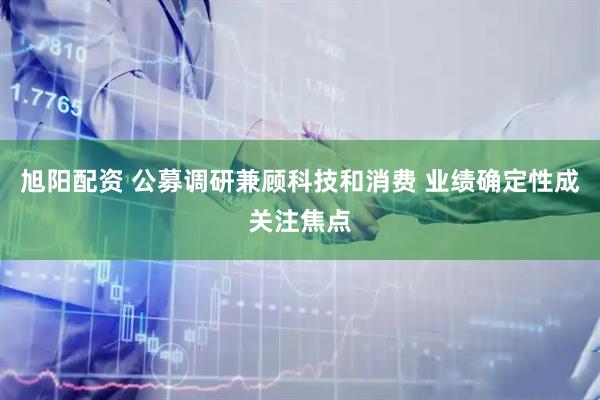 旭阳配资 公募调研兼顾科技和消费 业绩确定性成关注焦点
